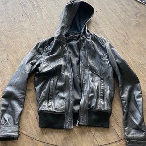 Black leather jacket